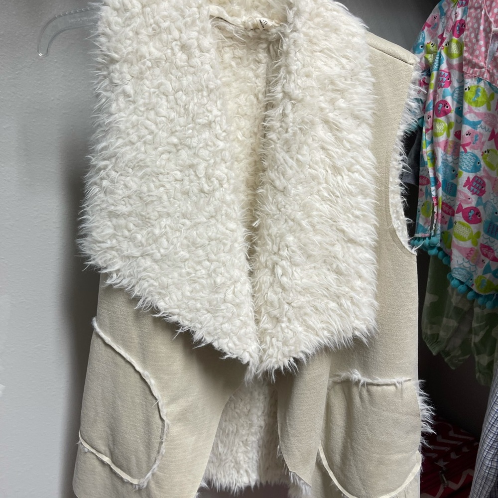 Faux suede Sherpa vest
